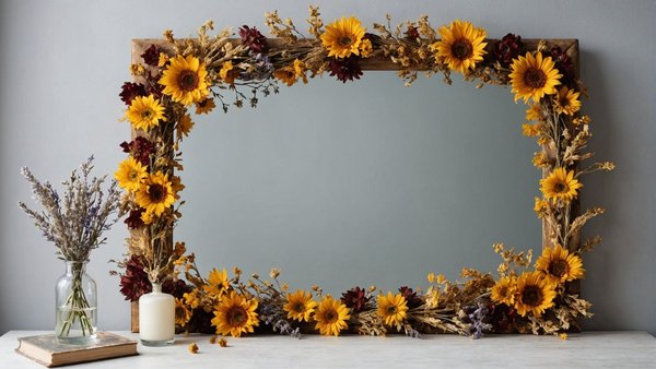 Miroir fleur séchée : élégance et charme naturel pour votre déco